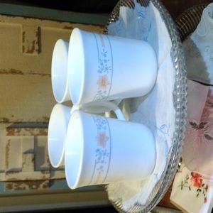 Set of 4 Corning Ware mugs Apricot Grove pattern